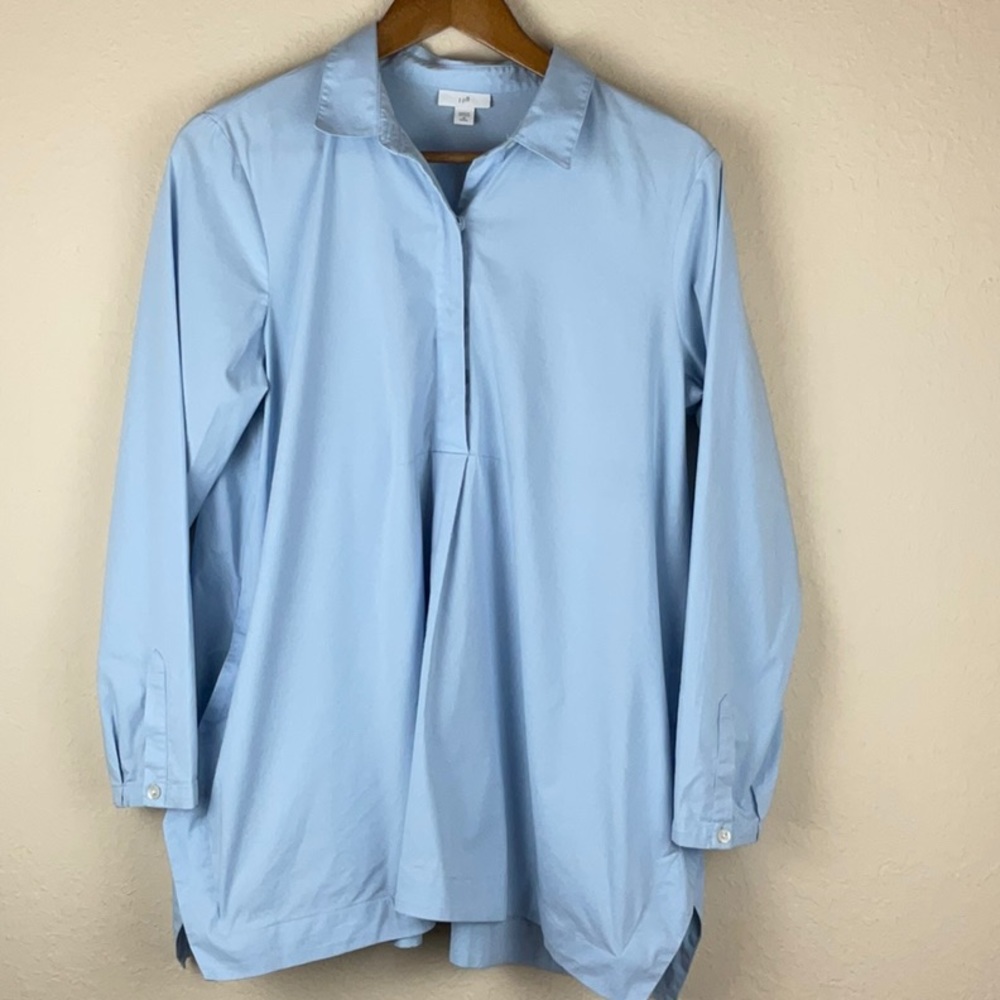 J. Jill Blue Long Sleeve Pullover Blouse